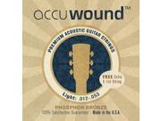 Accuwound Acoustic Guitar Strings Light Gauge .012 .053 FREE Extra E 1st String