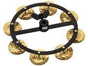Meinl HTHH1B BK Hi Hat Tambourine With Single Row Hammered Brass Jingles 5 Inch