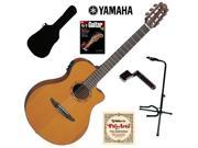 Yamaha NTX700C Cedar Top Classical Thinline Acoustic Electric Guitar Bundle