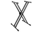 On Stage KS8291 Lok Tight Pro Double X Keyboard Stand Black