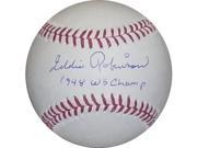 Eddie Robinson signed Official Major League Baseball 1948 WS Champ JSA Hologram