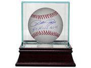Pete Rose signed Official Major League Baseball w dual Hit King 4256 JSA Hologram w Glass Case Reds Phillies