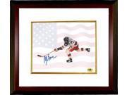 Mike Eruzione signed 1980 Team USA Olympic Hockey 8x10 Photo Custom Framed w Flag Game Winning Goal Miracle on Ice
