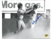 Bud Harrelson signed New York Mets 8x10 Black White Photo 1973 NLCS Fight vs Pete Rose