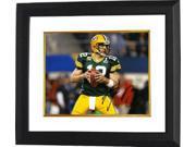 Aaron Rodgers signed Green Bay Packers 8X10 Photo Custom Framed SBXLV horizontal green jersey