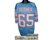 Elvin Bethea signed Blue TB Custom Stitched Pro Style Football Jersey dual 8X Pro Bowl HOF 2003 XL