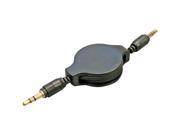 Steren BL 265 555BK Steren 5 black 3 5mm male to male stereo audio retractable patch cord