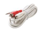 Steren 252 051WH Steren 6 3 5mm white male to 2 rca male y cable