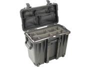 PELICAN 1440 005 110 Black 1447 Top Loader Case with Padded Office Divider Set and Lid Organizer
