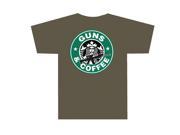 3001 Guns And Coffee T Shirt Olive Drab Large