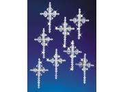 Holiday Beaded Ornament Kit Crystal Crosses 2 Makes 24