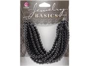 Jewelry Basics Glass Beads 4mm 300 Pkg Black Opaque Round