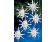 Holiday Beaded Ornament Kit Snow Clusters 3.5 Makes 12