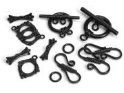 Jewelry Basics Metal Findings 8 Sets Pkg Black Closure Pack