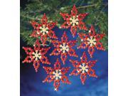Holiday Beaded Ornament Kit Poinsettias 3.5 Makes 6
