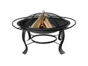 Unifame 34.6 D Black Firepit with Outer Ring