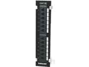 Intellinet Cat5e UTP Wall Mount 12 Port Patch Panel Compatible with both 110 and Krone punch down tools