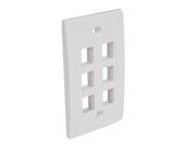 StarTech PLATE6WH StarTech.com 6 Outlet RJ45 Universal Wall Plate White 6 x Socket s White