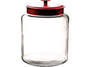 2 Gal Montana Jar w Red Metal Cover.Clear 94595