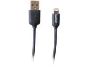 IWERKZ 44550 Braided Lightning R to USB Cable 4ft Gray