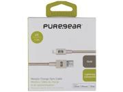 Puregear 99391VRP Charge Sync Lightning R to USB Metallic Braided Rope Cable 4ft Gold