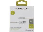 Puregear 99390VRP Charge Sync Lightning R to USB Metallic Braided Rope Cable 4ft Silver