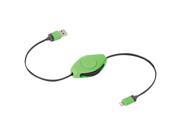 RETRAK ETLTUSBGN Charge Sync Retractable Lightning R to USB Cable Green