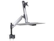 DoubleSight Displays DS ERGO 100 Ergonomic Sit Stand Monitor Arm and Keyboard Tray Desk Mount up to 30 Monitor 24 lb Support 30 Screen Support 24 lb Lo