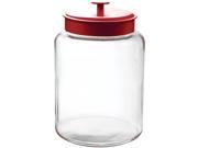 2.5 Gallon Montana Jar with Red Lid. Clear 95551