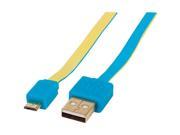 MANHATTAN 391436 Flat Micro USB Cable 3ft Blue Yellow