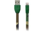 IESSENTIALS IPLH5 FDC CAMO Charge Sync Flat Lightning R to USB Cable 3.3ft