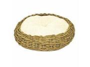 Seagrass And Burlap Round Bed Natural 16 X 16 X 5.5