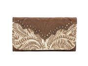 American West Ladies tri fold wallet with snap closure