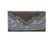 American West Ladies tri fold wallet with snap closure