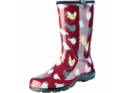 Sloggers Womens Chicken Print Rain And Garden Boot Red Size 9