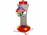 Feeder Hummingbird Plastic Red Clear 20 Oz