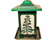 The Woodland Pines Frosted Bird Feeder Green