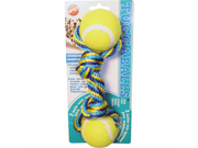 Tuggaballs Double Tennis Ball Rope Assorted 9 Inch