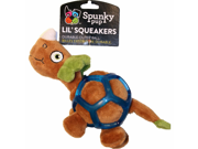 Dinosaur With Squeaker Geo Ball Dog Toy Brown Lrg
