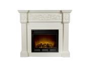Southern Enterprises FE9279 Calvert Carved Electric Fireplace Ivory