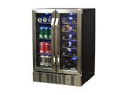 NewAir AWB 360DB 18 Bottle 58 Can Dual Zone Built In Compressor Wine Beverage Cooler