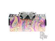 [Queenwoods] Lady s Evening Bag fantasy color silver frame bowknot lock