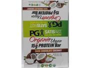 PGX Satisfast Vegan Protein Bars Dark Chocolate Coconut Box Natural Factors 12 Bars 1 Box