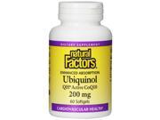 Ubiquinol QH Active CoQ10 200mg Natural Factors 60 Softgel