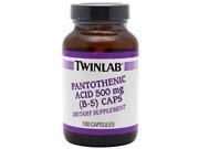 Pantothenic Acid B 5 500mg Twinlab Inc 100 Capsule
