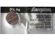 Energizer 357 303 SR44SW SR44W Silver Oxide Battery. 1 Battery Per Pack