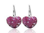 Effy Jewelers Balissima Ruby Sapphire Heart Earrings in Sterling Silver 2.25 TCW.