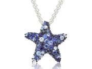 Effy Jewelers Balissima Starfish Sapphire Pendant in Sterling Silver 2.80 TCW.