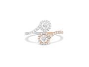 Effy Jewelry Effy 14K White and Rose Gold Two of Us Diamond Ring 0.77 TCW Size 7
