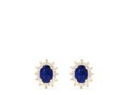 Effy Jewlery Effy Royalty 14K Yellow Gold Blue Sapphire and Diamond Earrings 2.37 TCW